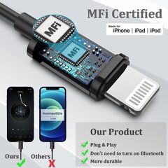 Гугюарт MFI Сертифицированные наушники Lightning, совместимые с iPhone 13, iPhone 12, 12 Pro Max, iPhone 11, 8, 7, x XS Max XR, наушники-внедорожники для iPhone с микрофоном, магнитные наушники цена и информация | Наушники | pigu.lt