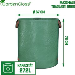 Sodo atliekų krepšiai su rankenomis Garden Gloss 4x, 272l цена и информация | Садовые инструменты | pigu.lt