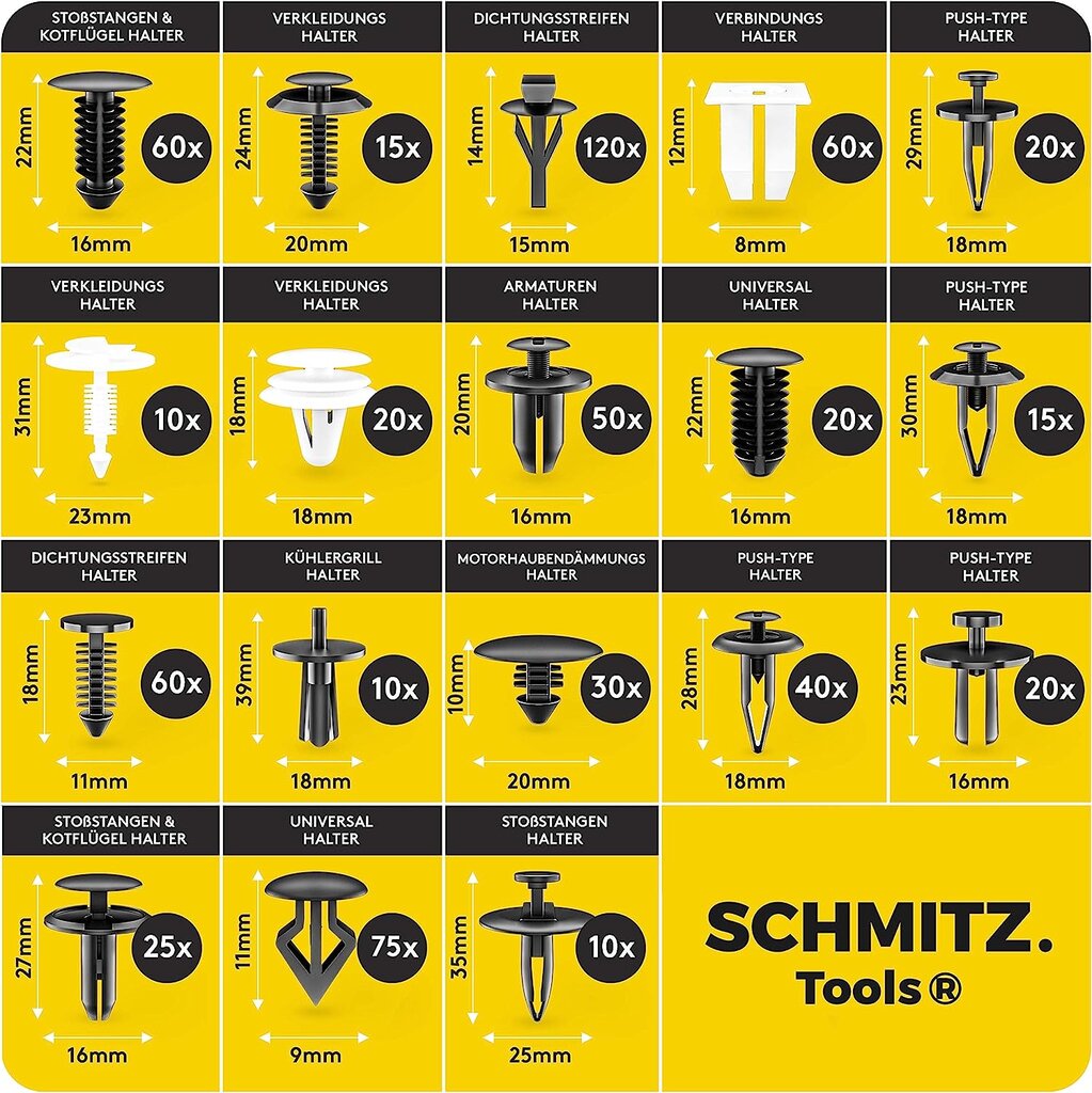 Tvirtinimo spaustukai Schmitz.tools, 700 vnt. цена и информация | Tvirtinimo detalės | pigu.lt