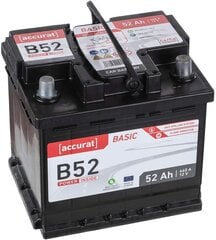 Accurat automobilio akumuliatoriaus starterio baterija B52 12v 52AH 460A kaina ir informacija | Akumuliatoriai | pigu.lt