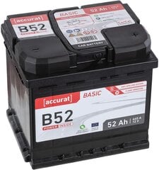 Аккумуляторная батарея аккумуляторной батареи B52 12V 52AH 460A холодный запуск тока тока свинцового свинца Технология CA Влажная батарея, 30% дополнительная стартовая выход, без технического обслуживания. цена и информация | Аккумуляторы | pigu.lt