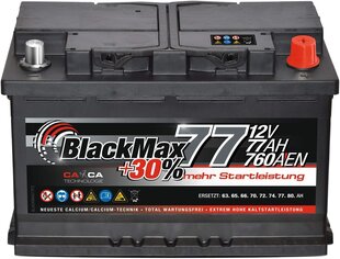 Аккумулятор Blackmax Car 12V 77AH 760A/EN стартовый аккумулятор заменяет 68AH 70AH 72AH 74AH 75AH цена и информация | Akumuliatoriai | pigu.lt