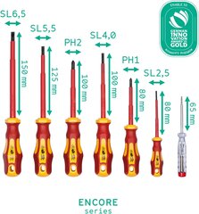 VDE отвертка Set 7TLG, включая тестер напряжения Schlitz & PH от Wiesemann 1893 I Tüv - GS Tested I 80218 цена и информация | Механические инструменты | pigu.lt