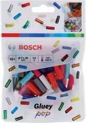 Bosch 70 Tlg. Gluey Adhesie Plets (Gluey Sticks Pop, 20x7mm, аксессуары для горячих клейких палочек) цена и информация | Автопринадлежности | pigu.lt