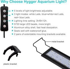 Akvariumo LED apšvietimas Hygger, 32W kaina ir informacija | Akvariumai ir jų įranga | pigu.lt