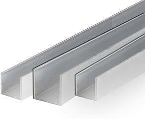 Алюминиевый u-профильный рельс-пролистые профиль алюминиевый профиль 30x30x3 мм 1500 мм цена и информация | Профили соединения | pigu.lt