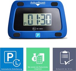 Elektroninis stovėjimo matuoklis Ankunftszeit, mėlyna, 111 x 72 x 25 mm kaina ir informacija | Auto reikmenys | pigu.lt