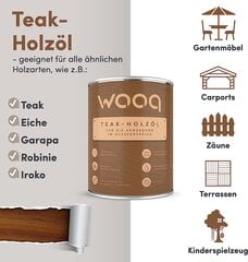 Вук деревянное масло для наружной зоны (тик) - Готово -Использование древесной глазурь цена и информация | Импрегнанты, средства для ухода | pigu.lt