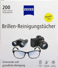 Zeiss Cleansing Cloths 200 штук для нежной и тщательной очистки ваших очков - каждая ткань упакована в отдельно цена и информация | Аксессуары для очков и линз | pigu.lt