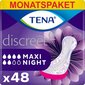 Higieniniai įklotai Tena Discreet Maxi Night 48 vnt. kaina ir informacija | Tamponai, higieniniai paketai, įklotai | pigu.lt