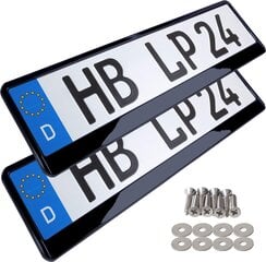 L & P A164 2 держатель номерного знака Auto Locdent Lockent Pliter Vally Play Pliter Black High Gloss Усилитель Усилитель номерного знака запоздачи цена и информация | Автопринадлежности | pigu.lt