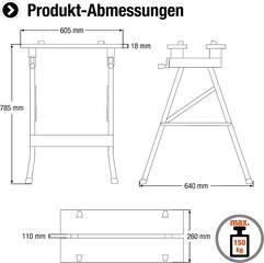 Darbo stalas kaina ir informacija | Mechaniniai įrankiai | pigu.lt