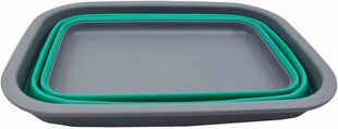 Коллекция 9.2 L Складная ванна - портативная корзина для пикника для наружной зоны - Складная сумка для покупок - контейнер для хранения пространства (темно -серый/синий B09L4B9F6F цена и информация | Ящики для вещей | pigu.lt