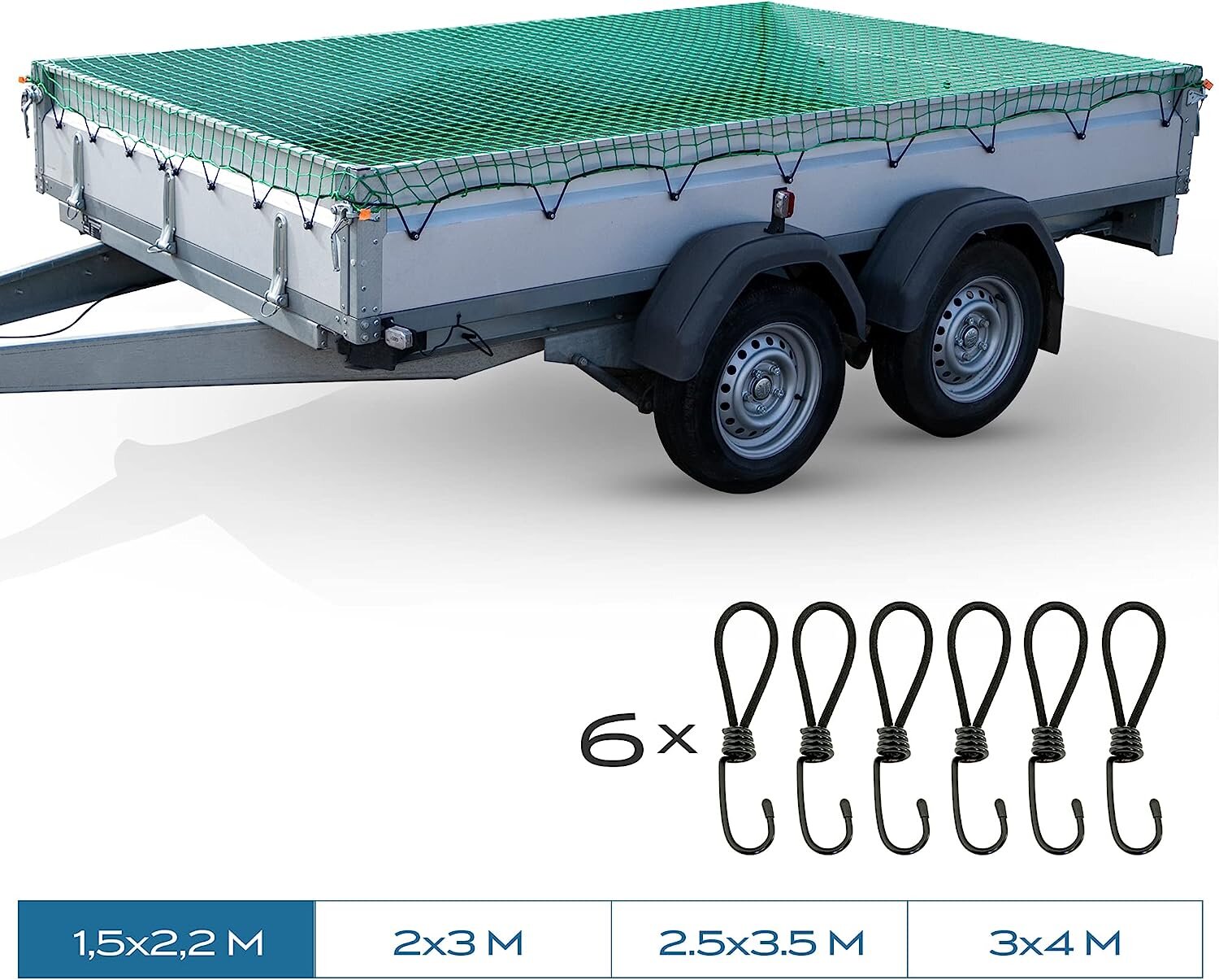 Triburg® Trailer Network 1.5x2,2 с угловой маркировкой, включая 6x Expander  Hook - Trailer Network, включая 6x Rubber Tensioner с крючком для  оптимальной защиты нагрузки [зажимной крючок/натяжитель планирования] цена  | pigu.lt