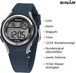 Браслет для мальчиков Sinar Youth Watch Sports Watch Outdoor Digital Quartz 10 бар с силиконовой лентой и легким темно-синим XE-64-2 B07C3QC5T8 цена и информация | Аксессуары для детей | pigu.lt