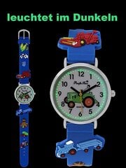 Pacific Time Time Boy Boy Tractor Trecker Bauernhof Glow в темном аналогичном кварце с силиконовым браслетом Blue 86833 B07PGQ2Q4Q цена и информация | Аксессуары для детей | pigu.lt