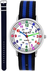 Pacific Time Детские наручные часы Boy Learning Watch 2 Изменить текстильный браслет синий черный и синий аналоговый кварц 11140 B07VHT4F4J цена и информация | Аксессуары для детей | pigu.lt