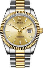 Burei Luxury Men's Watch Analogugzug Date Date Date с сапфировым стеклянным браслетом и браслетом из нержавеющей стали B07RJL2B4C цена и информация | Мужские часы | pigu.lt