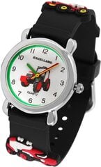 Excellanc Kinder -UR силиконовый браслет -трактор Thorn Lock Analog Quartz 4500028 (черный/красный) B083WJ5FQ5 цена и информация | Женские часы | pigu.lt
