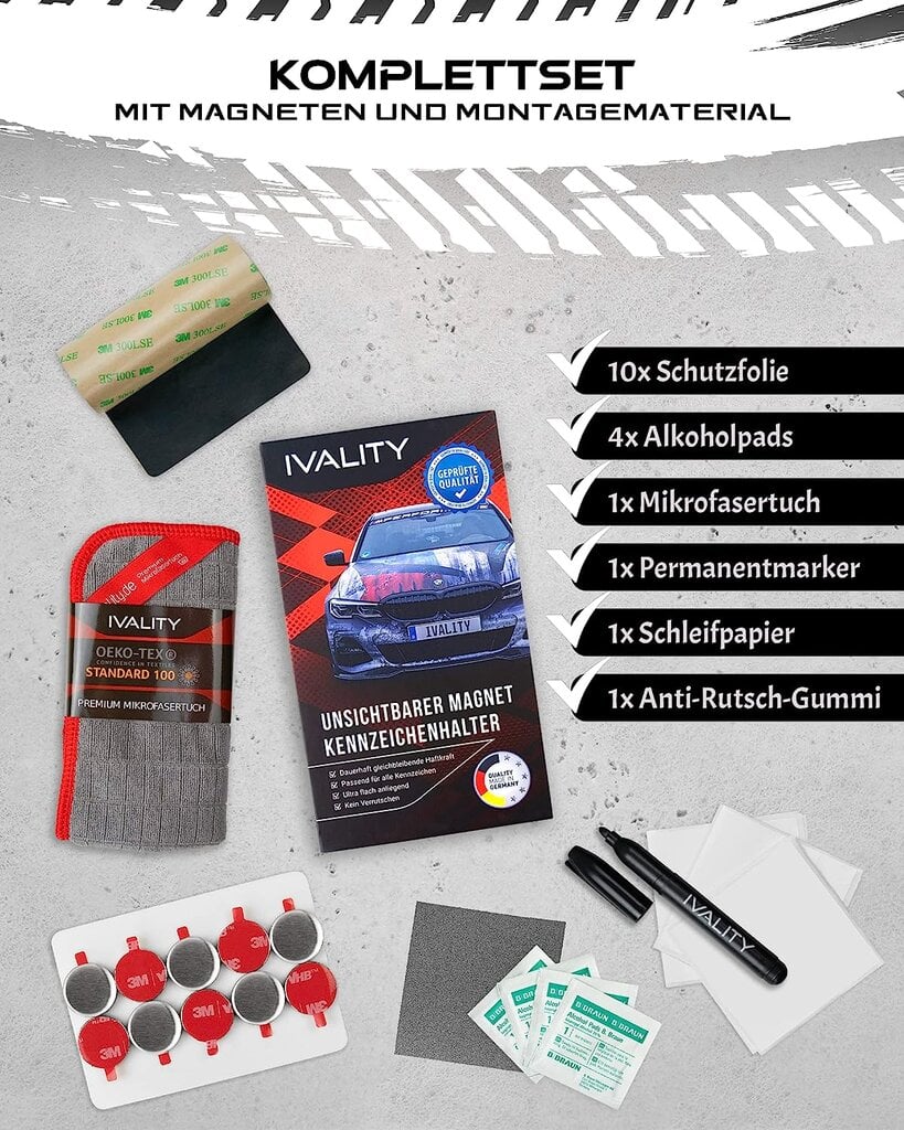 Ivality magnetiniai valstybinio numerio laikikliai kaina ir informacija | Auto reikmenys | pigu.lt