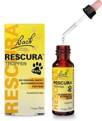 Lašai nuo streso gyvūnams Bach Rescura, 10 ml kaina ir informacija | Vitaminai, papildai, antiparazitinės priemonės šunims | pigu.lt