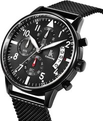 Заявные наручные часы мужчины черная металлическая сетчатая сетка браслет из нержавеющей стали дата B07VMF5T4T цена и информация | Мужские часы | pigu.lt