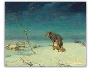 Reprodukcija The Lone Wolf (Alfred Von Wierusz-Kowalski), 40x35 cm kaina ir informacija | Reprodukcijos, paveikslai | pigu.lt