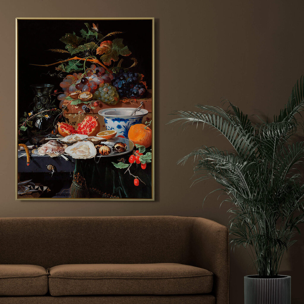 Reprodukcija Fruits and Oysters (Abraham Mignon), 40x35 cm kaina ir informacija | Reprodukcijos, paveikslai | pigu.lt