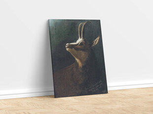 Reprodukcija Head of a Chamois (Karl Wilhelm Diefenbach), 40x60 cm kaina ir informacija | Reprodukcijos, paveikslai | pigu.lt