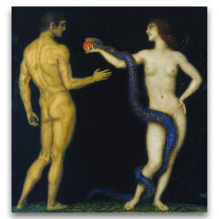 Reprodukcija Adam and Eve (Franz von Stuck), 60x60 cm kaina ir informacija | Reprodukcijos, paveikslai | pigu.lt