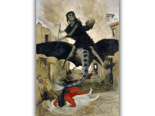 Reprodukcija The Plague (Arnold Bocklin), 100x70 cm kaina ir informacija | Reprodukcijos, paveikslai | pigu.lt
