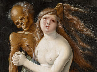 Reprodukcija Death and the Maiden (Hans Baldung), 60x30 cm kaina ir informacija | Reprodukcijos, paveikslai | pigu.lt
