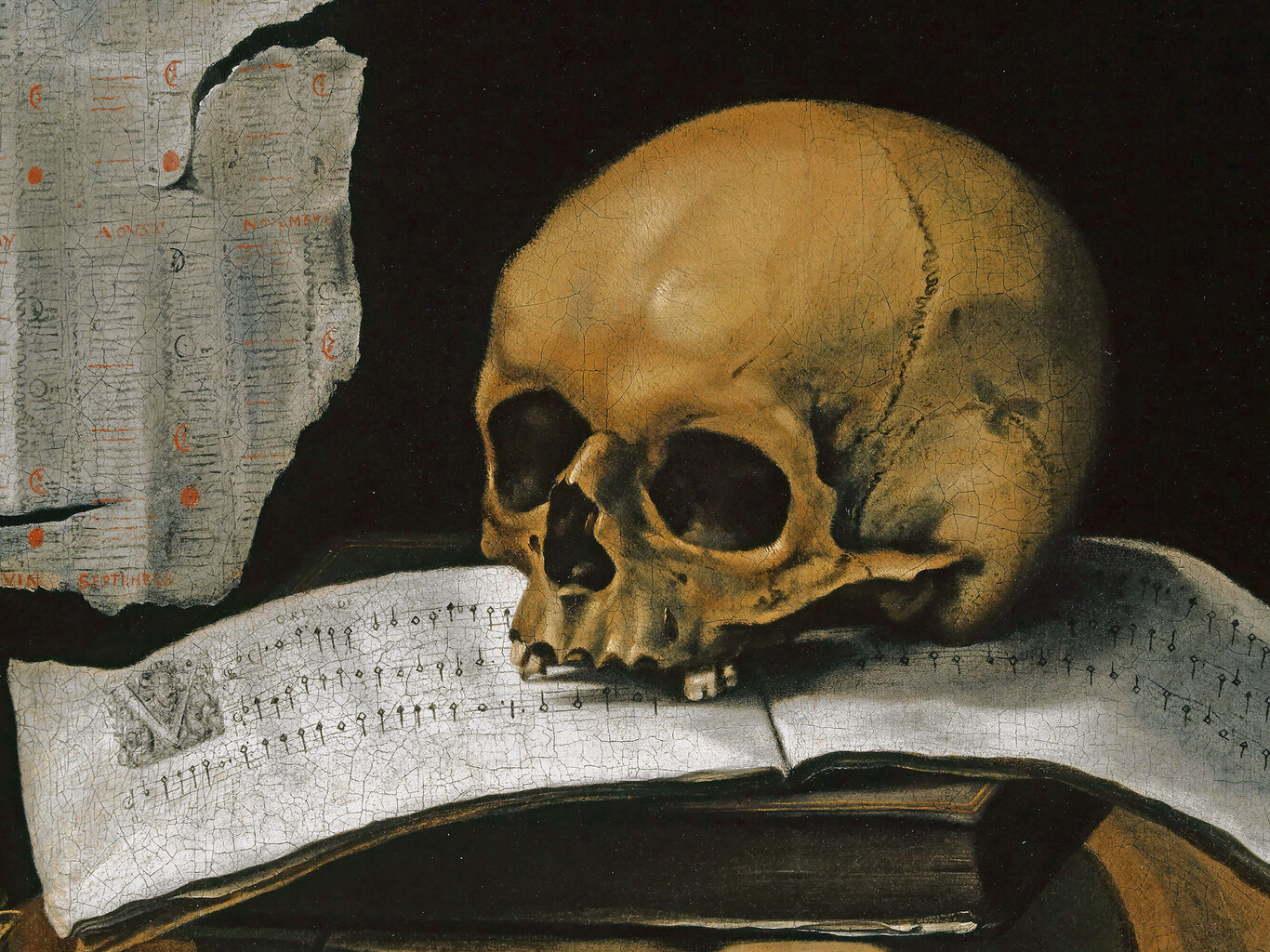 Reprodukcija Vanitas Still Life With Skull (Sebastian Stoskopff), 80x65 cm цена и информация | Reprodukcijos, paveikslai | pigu.lt