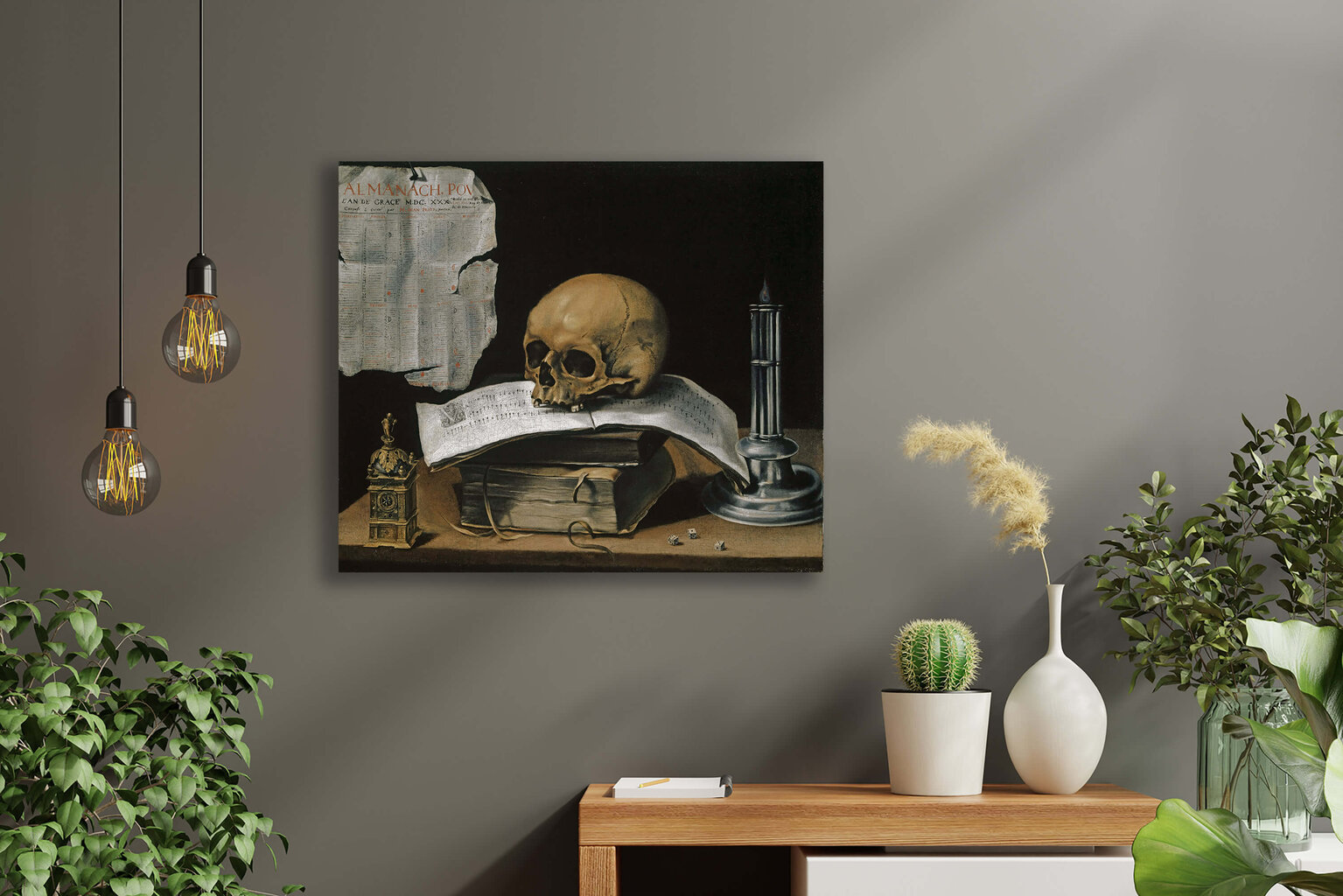 Reprodukcija Vanitas Still Life With Skull (Sebastian Stoskopff), 80x65 cm цена и информация | Reprodukcijos, paveikslai | pigu.lt