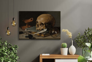 Reprodukcija Still Life with a Skull and a Writing Quill (Pieter Claesz), 40x60 cm kaina ir informacija | Reprodukcijos, paveikslai | pigu.lt