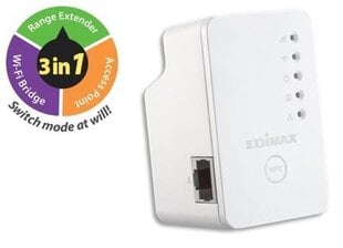 Edimax EW-7438RPn N300 Mini беспроводной распределитель связи / точка доступа / мост беспроводной сети цена и информация | Точки беспроводного доступа (Access Point) | pigu.lt