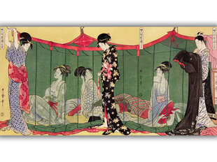 Reprodukcija Woman with a Visitor (Utamaro Kitagawa), 60x30 cm kaina ir informacija | Reprodukcijos, paveikslai | pigu.lt