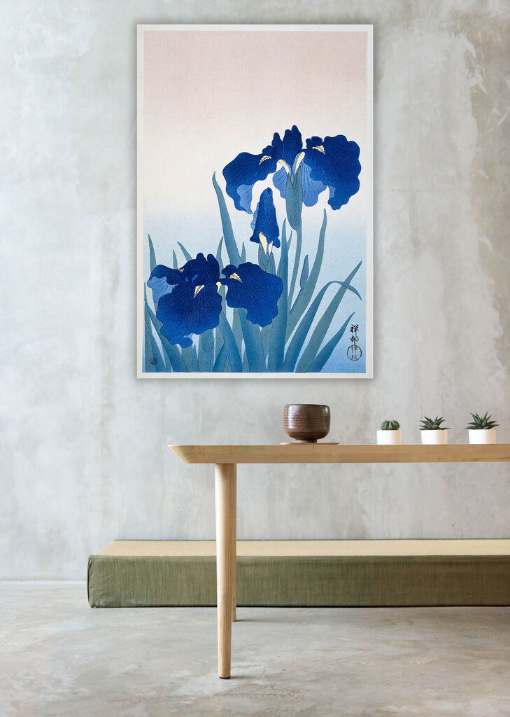 Reprodukcija Iris flowers (Ohara Koson), 100x70 cm kaina ir informacija | Reprodukcijos, paveikslai | pigu.lt