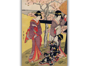 Reprodukcija Gotenyama no Hanami Hidari (Utamaro Kitagawa), 40x60 cm kaina ir informacija | Reprodukcijos, paveikslai | pigu.lt