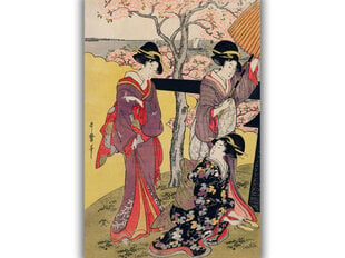 Reprodukcija Gotenyama no Hanami Hidari (Utamaro Kitagawa), 100x70 cm kaina ir informacija | Reprodukcijos, paveikslai | pigu.lt