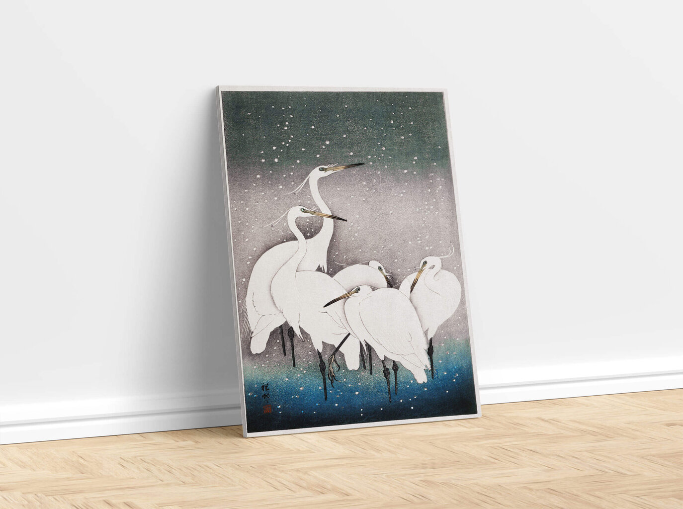 Reprodukcija Group of Egrets (Ohara Koson), 60x80 cm цена и информация | Reprodukcijos, paveikslai | pigu.lt