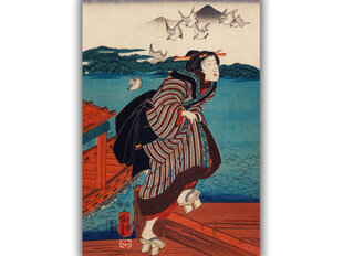 Reprodukcija Young Woman at Sanbashi (Utagawa Kuniyoshi), 40x60 cm kaina ir informacija | Reprodukcijos, paveikslai | pigu.lt