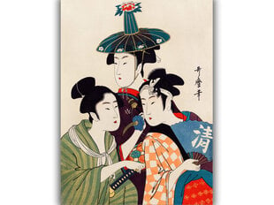 Reprodukcija Three Young Men or Women (Utamaro Kitagawa), 30x40 cm kaina ir informacija | Reprodukcijos, paveikslai | pigu.lt