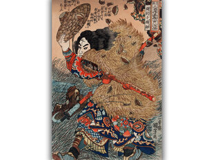Reprodukcija Hero of the Suikoden (Utagawa Kuniyoshi), 100x70 cm kaina ir informacija | Reprodukcijos, paveikslai | pigu.lt