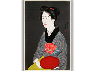 Reprodukcija Waitress Holding a Tray (Goyō Hashiguchi), 30x40 cm kaina ir informacija | Reprodukcijos, paveikslai | pigu.lt