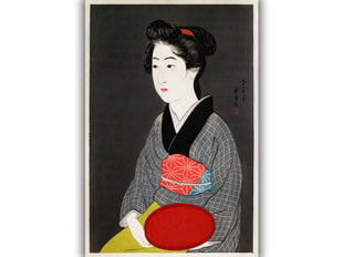 Reprodukcija Waitress Holding a Tray (Goyō Hashiguchi), 100x70 cm kaina ir informacija | Reprodukcijos, paveikslai | pigu.lt