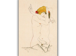Репродукция Две обнимающиеся женщины (Эгон Шиле), 30x40 см цена и информация | Репродукции, картины | pigu.lt