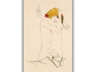 Репродукция Две обнимающиеся женщины (Эгон Шиле), 100x70 см цена и информация | Репродукции, картины | pigu.lt