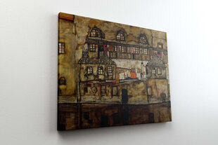 Reprodukcija House Wall on the River (Egon Schiele), 80x65 cm kaina ir informacija | Reprodukcijos, paveikslai | pigu.lt