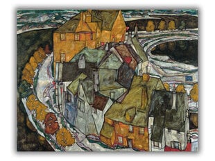 Reprodukcija Crescent of Houses II (Egon Schiele), 40x35 cm kaina ir informacija | Reprodukcijos, paveikslai | pigu.lt